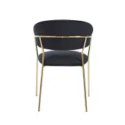 Krzesło tapicerowane czarny nogi złoty K4-FX 3